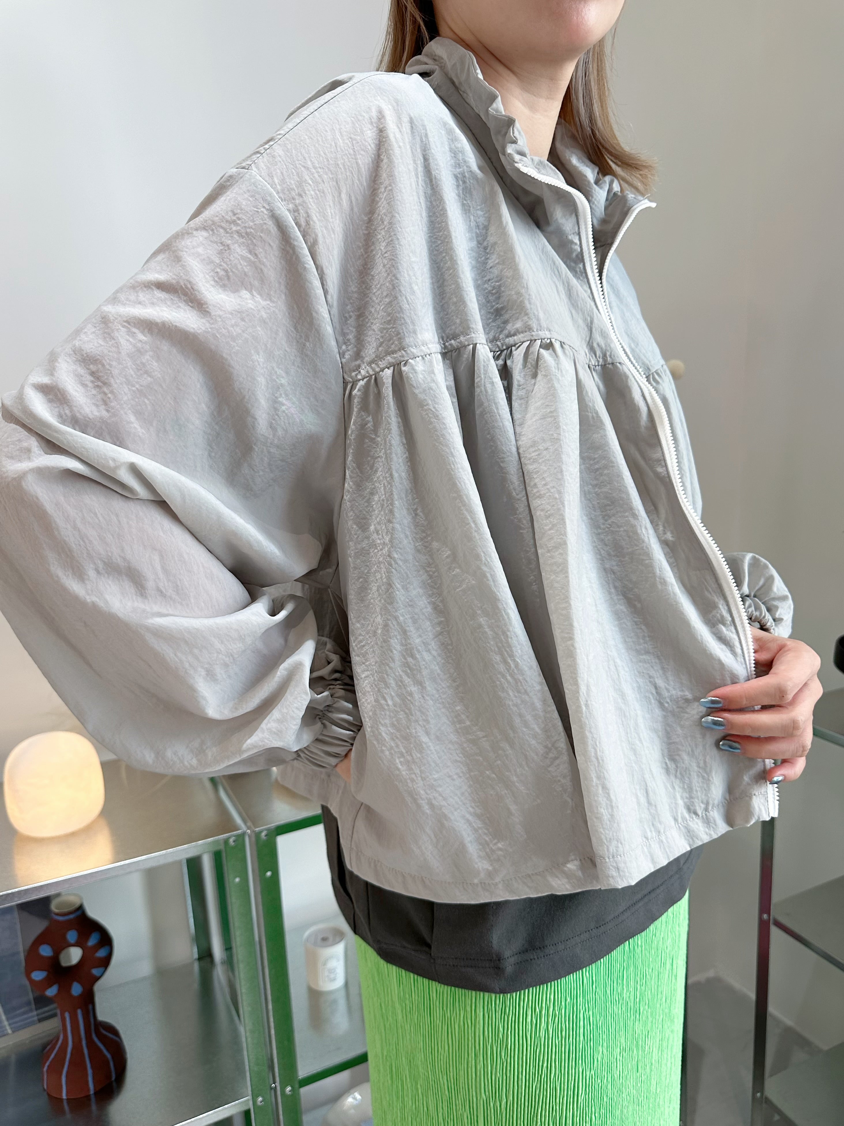 企領傘型風褸/淺灰