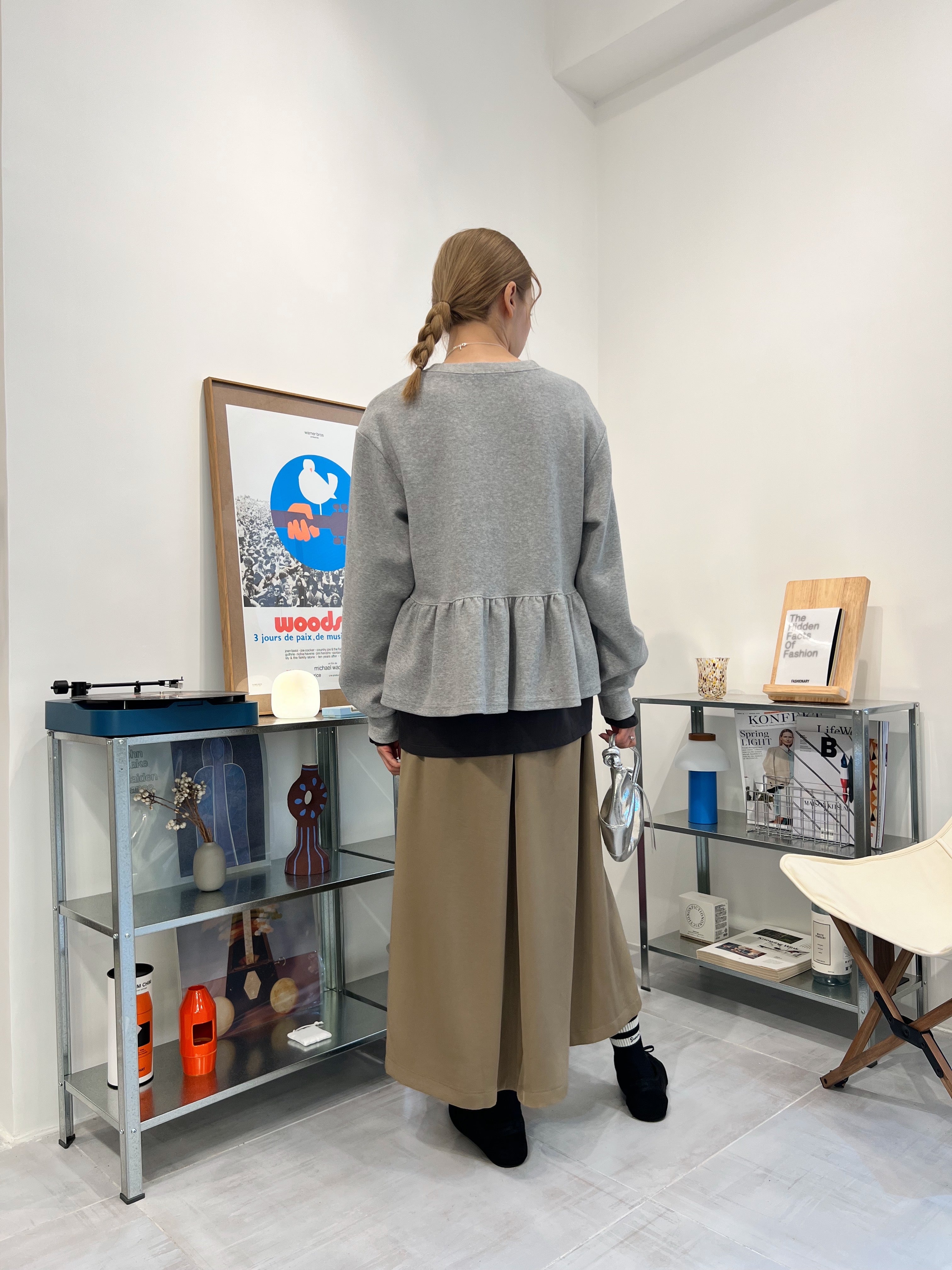 Ruffle衫腳T-shirt/灰