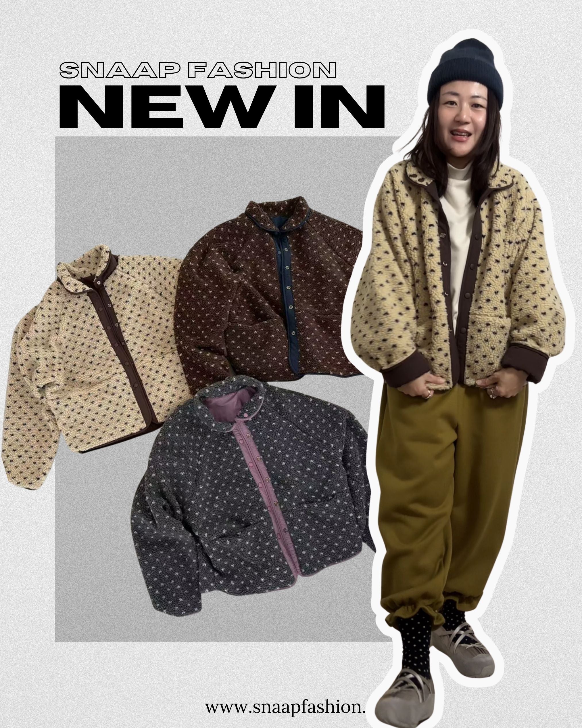 (預購)雙面點點外套/深啡+杏