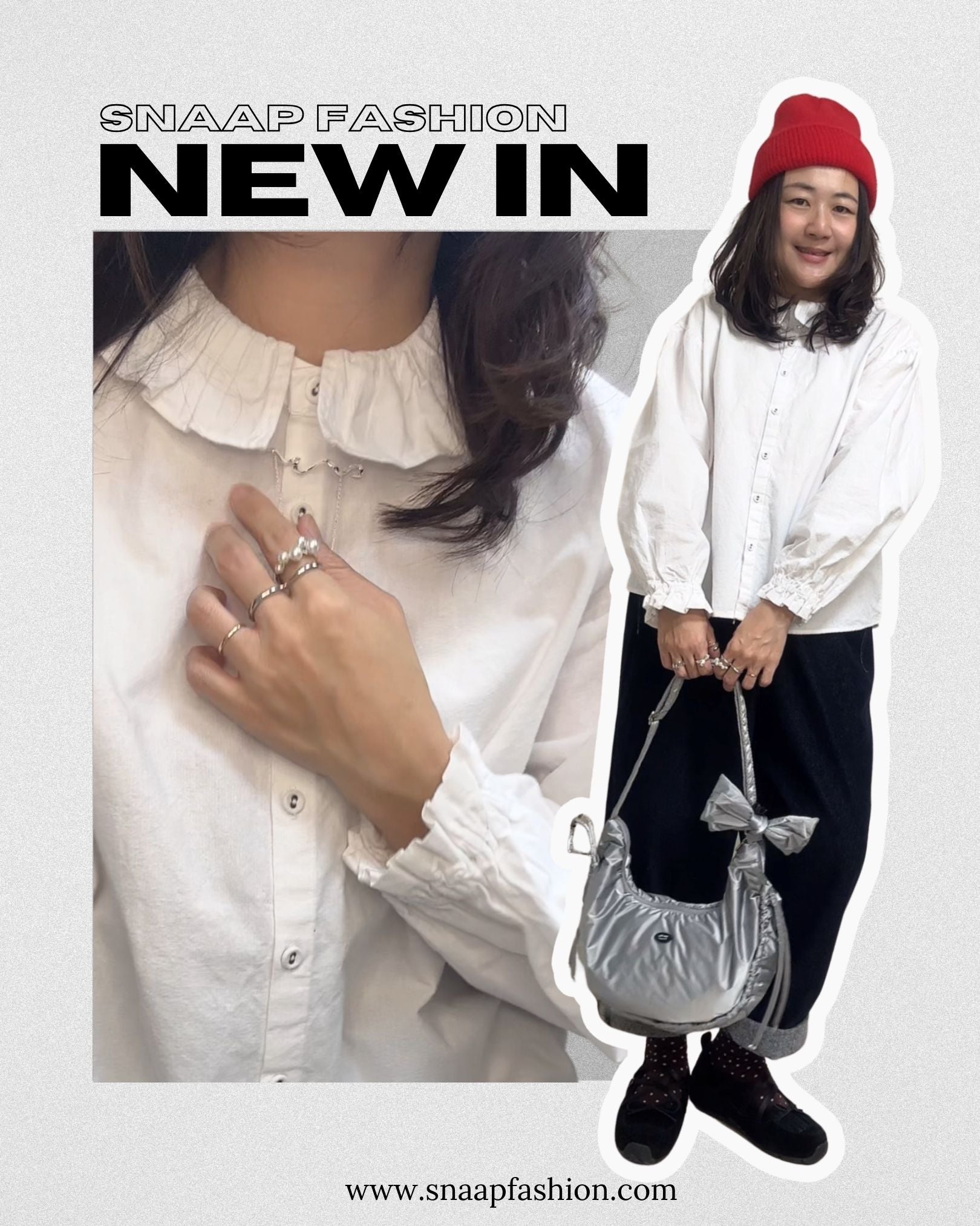 (預購)摺褶領boxy恤衫/白