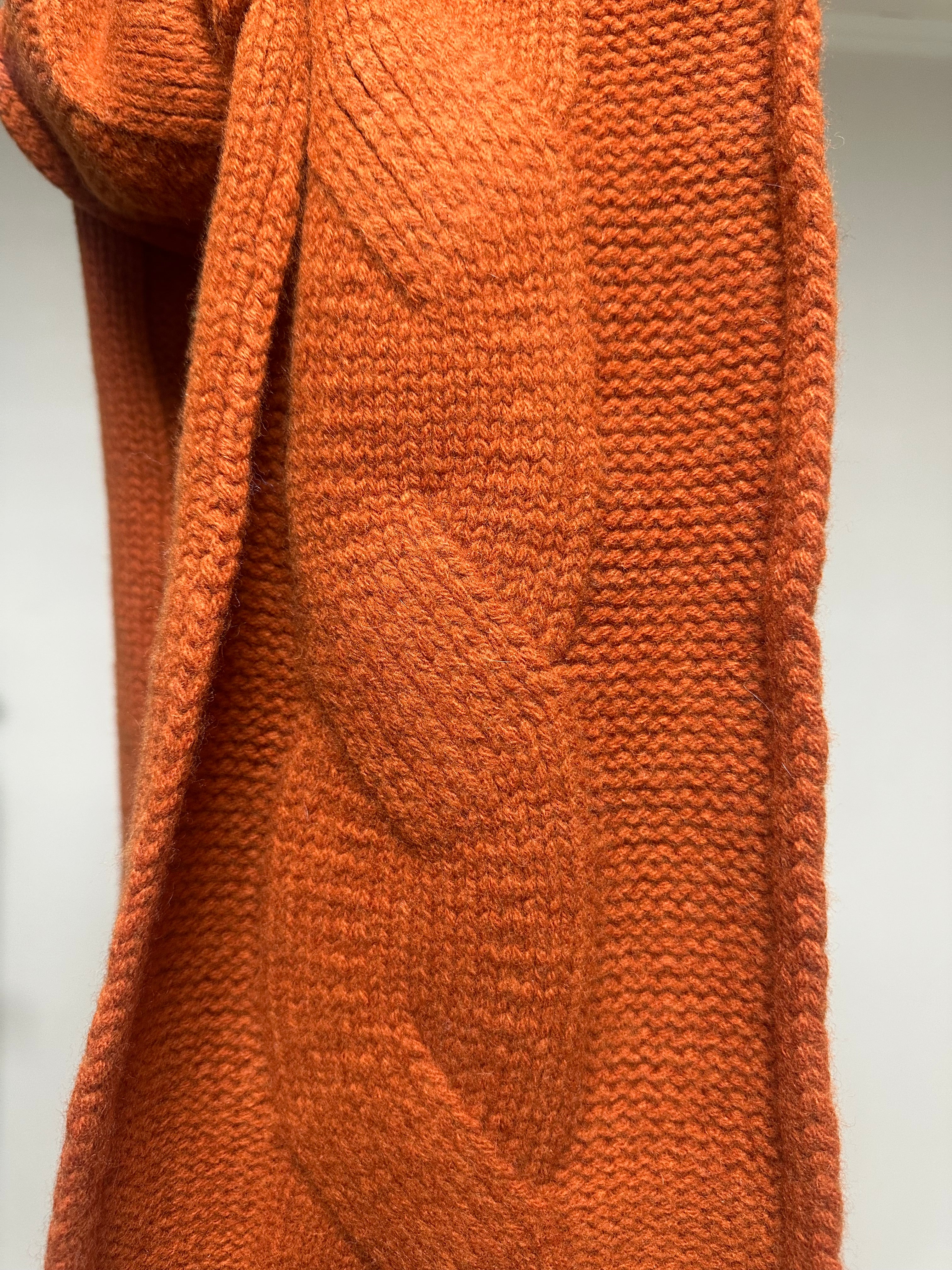 (預購)麻花冷頸巾/暗橙