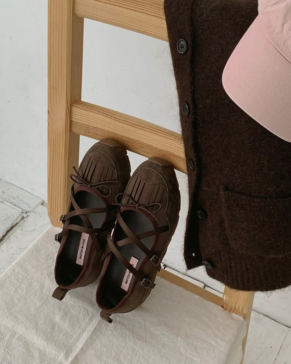 (預購)併布Sporty Mary Jane/啡