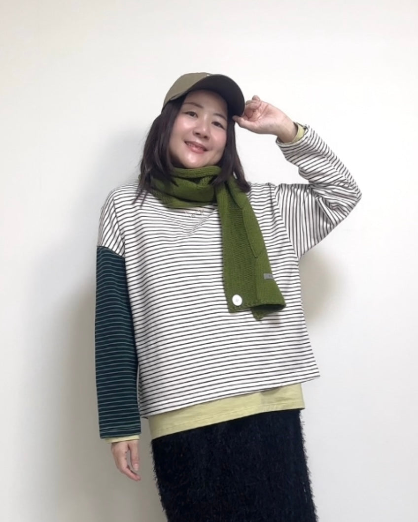 麻花冷頸巾/青綠