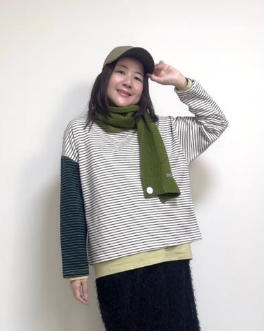 麻花冷頸巾/青綠