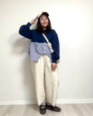 (預購)縮褶微令面手袋/米白