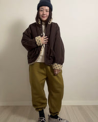 (預購)雙面點點外套/深啡+杏