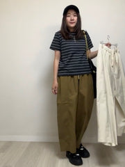 橡根腰Taper褲/啡 (大碼)