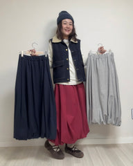 泡泡腳針織裙/暗紅