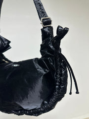 (預購)縮褶微令面手袋/黑