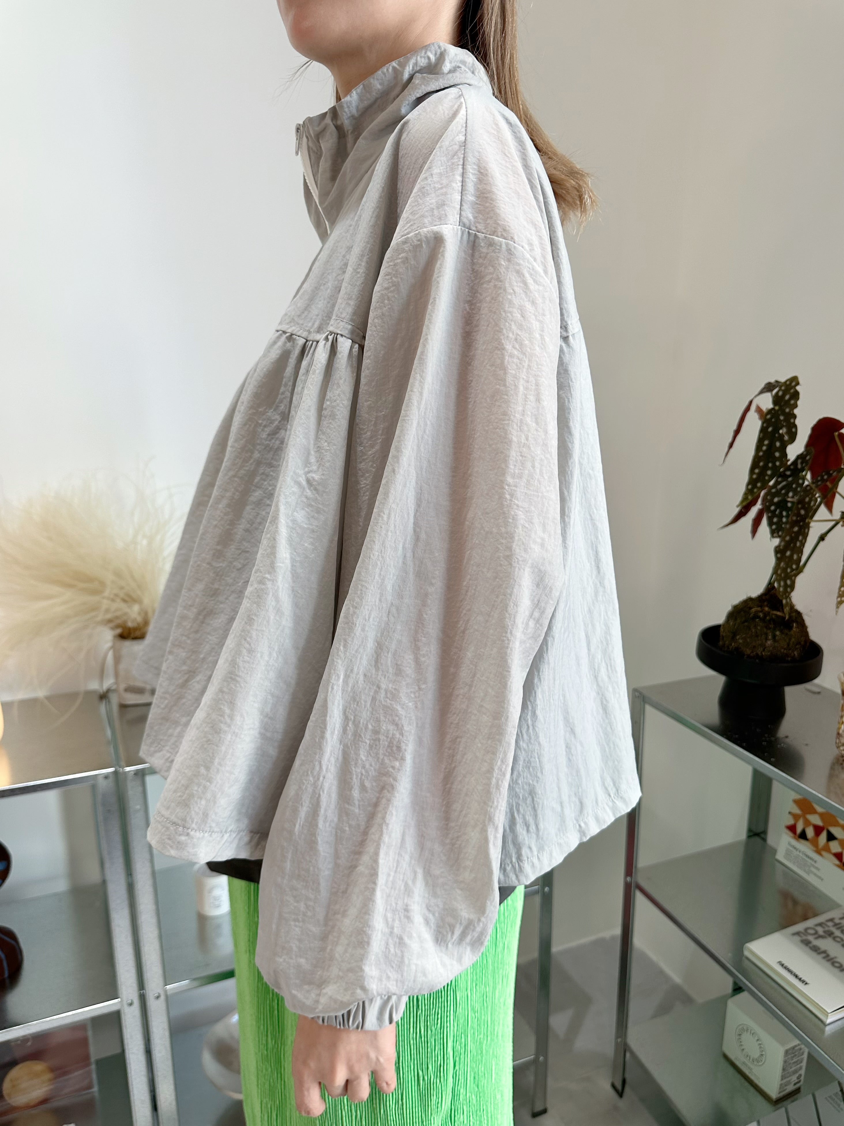 企領傘型風褸/淺灰