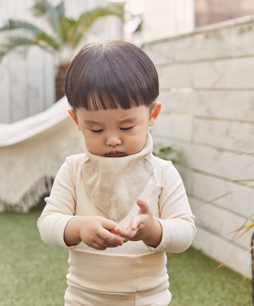 純色全棉三角口水肩