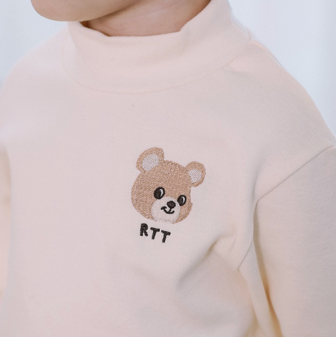 Sugar Napped Turtleneck T-shirt-IVORY