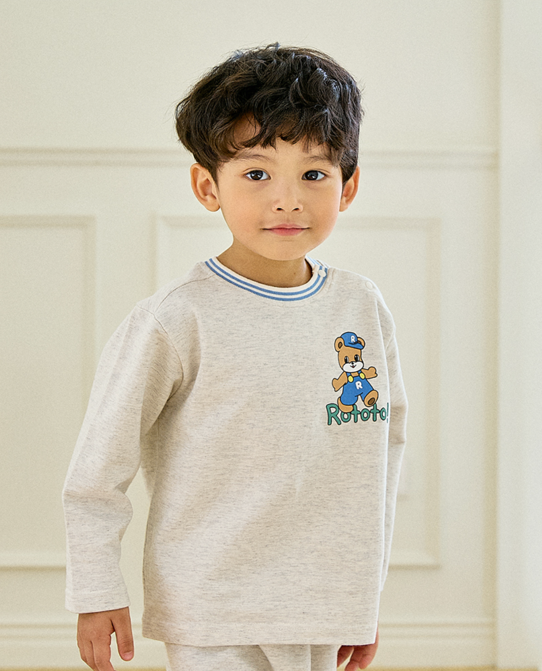 [兩件套]Honey Rib Point Set-up Melange Gray