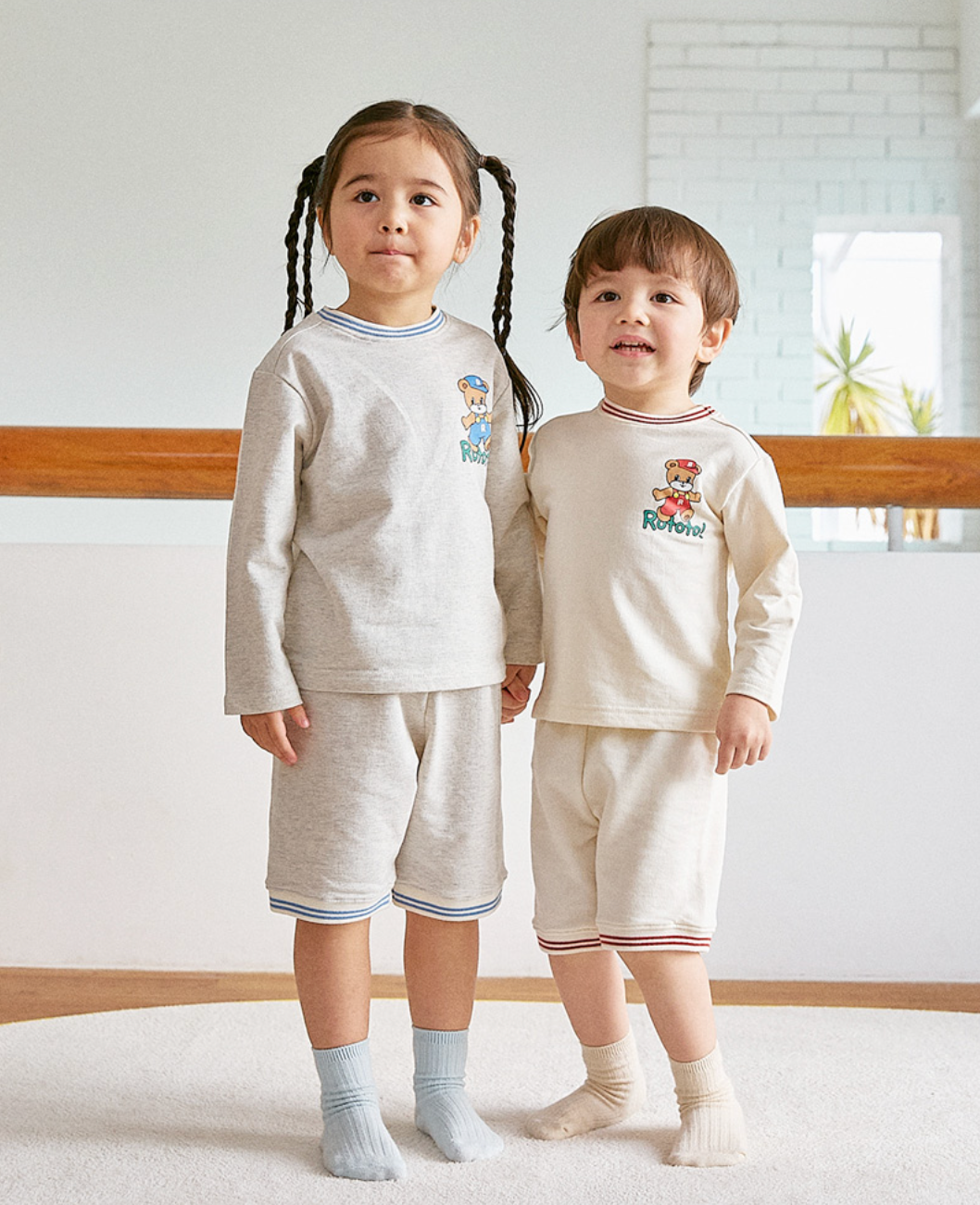 [兩件套]Honey Rib Point Set-up Melange Gray