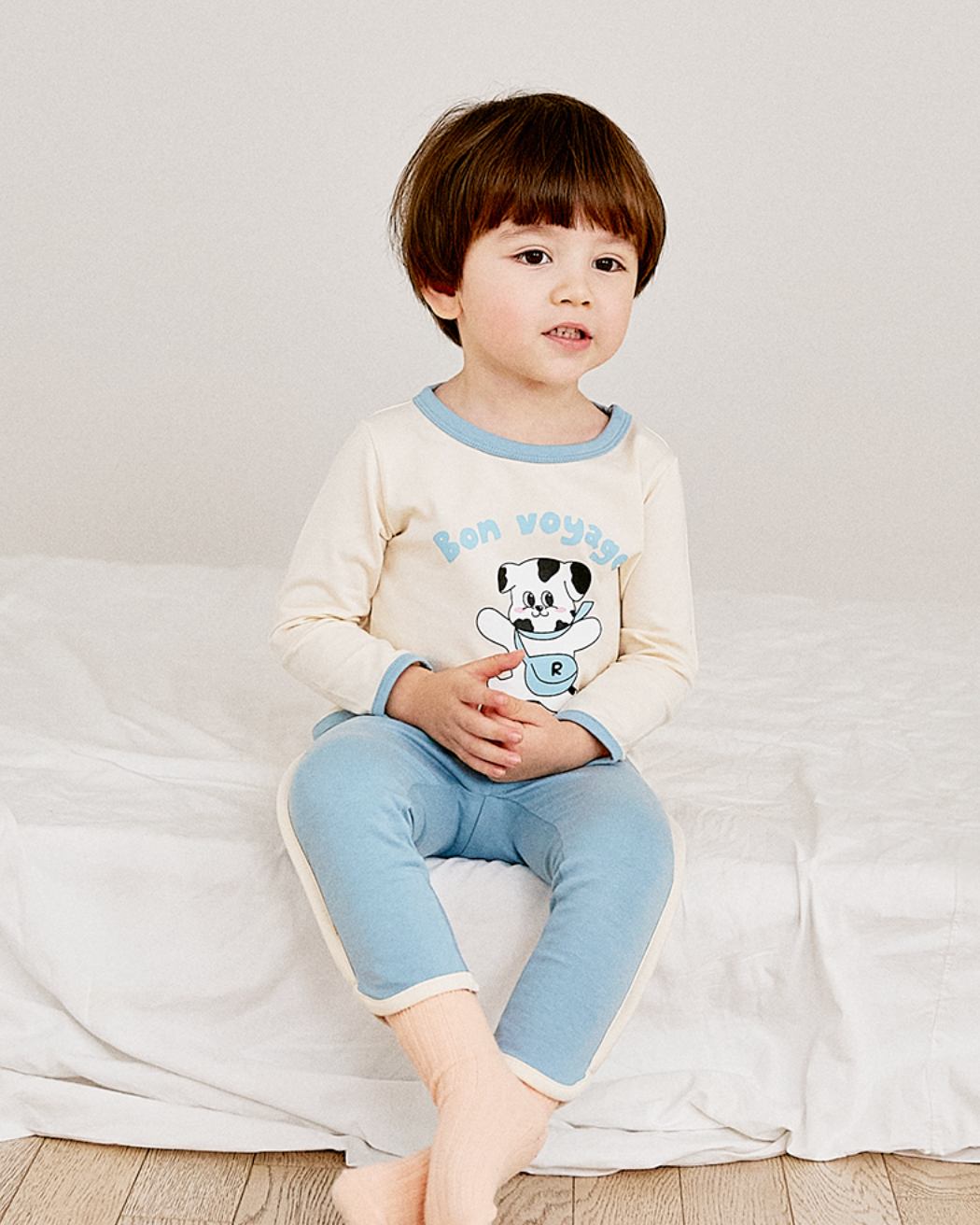 [睡衣兩件套]Honey Point Set Blue