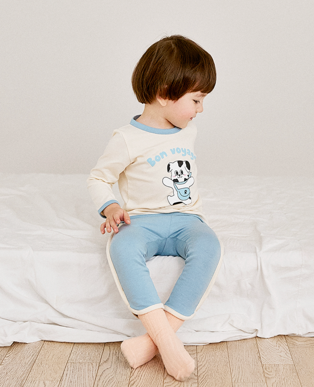 [睡衣兩件套]Honey Point Set Blue