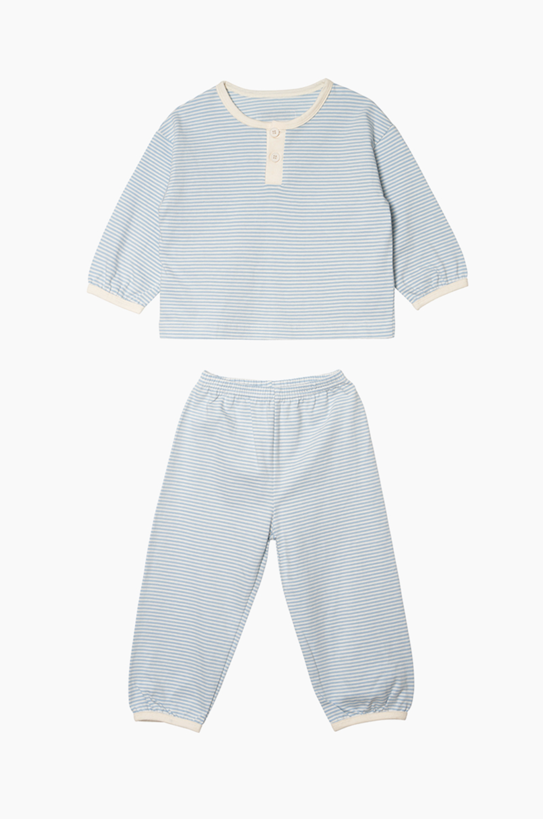 [睡衣兩件套]Honey Line Set Blue