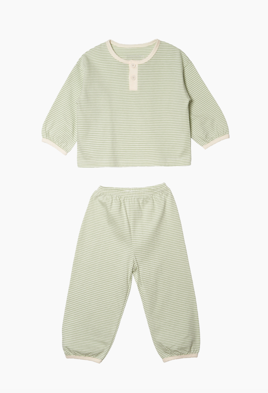 [睡衣兩件套]Honey Line Set Green
