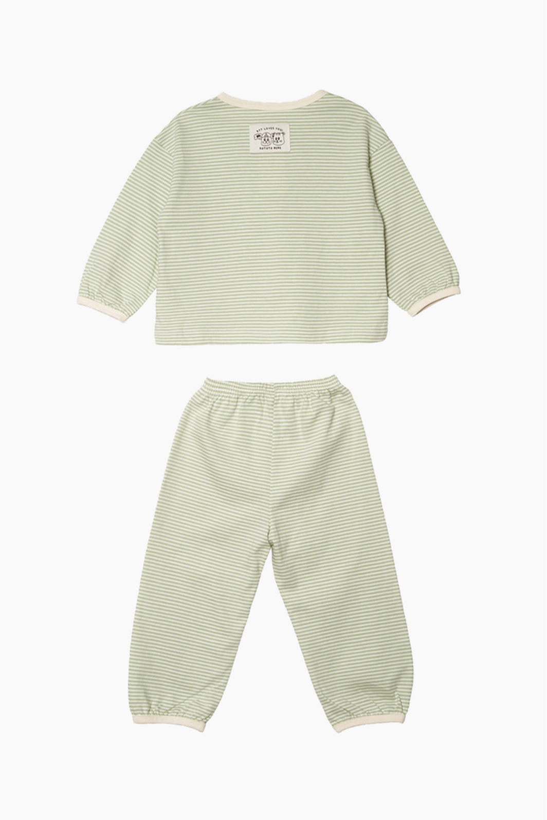 [睡衣兩件套]Honey Line Set Green
