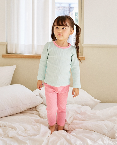 [睡衣兩件套]Honey Solid Set Mint