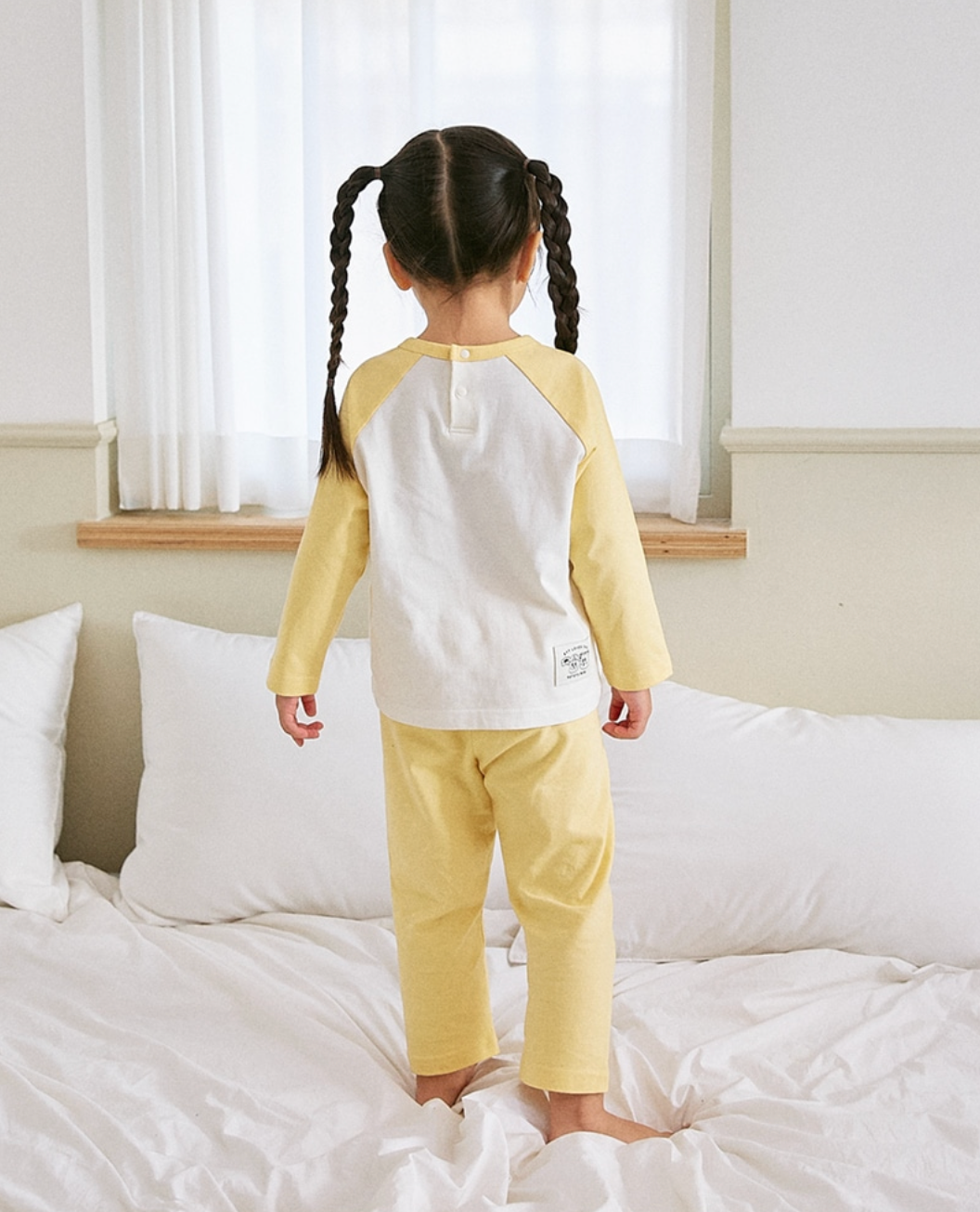 [睡衣兩件套]Honey Raglan Set-up Yellow
