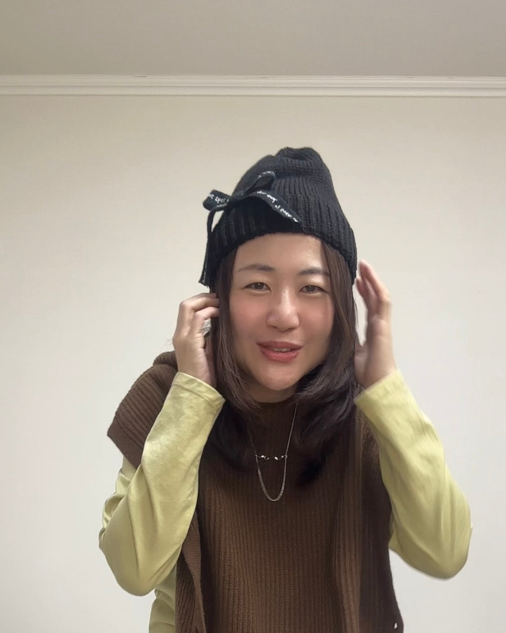 織帶蝴蝶冷帽/黑