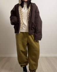 (預購)雙面點點外套/深啡+杏