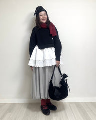 (預購)縮褶微令面手袋/黑