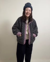 (預購)雙面點點外套/霧紫+灰