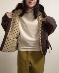 (預購)雙面點點外套/深啡+杏