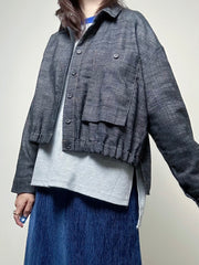 束腳牛仔薄外套/黑