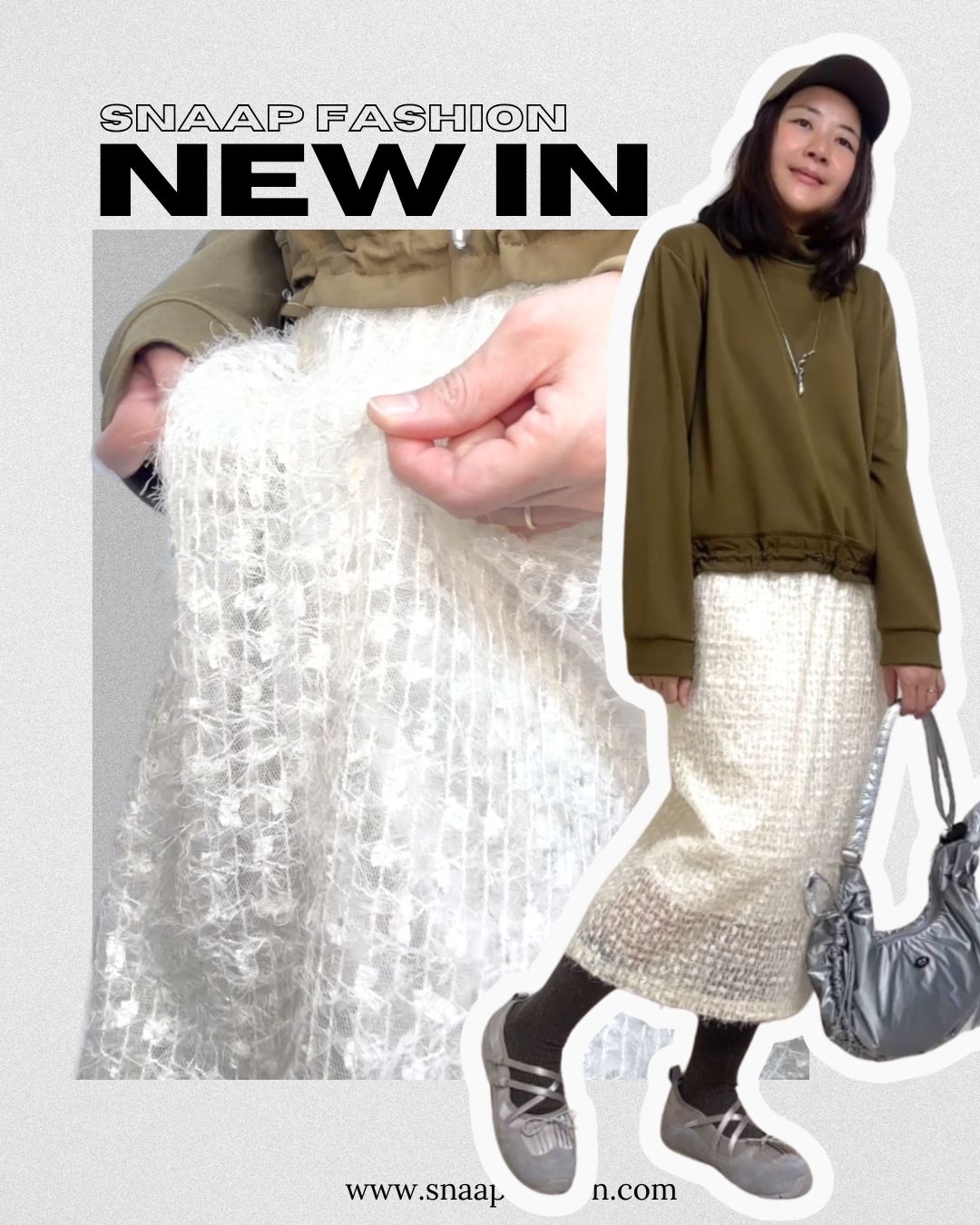 (停產)條條質感直身裙/米白