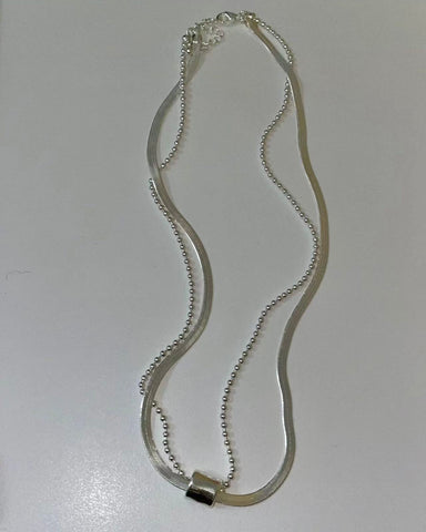 雙頸鏈/銀