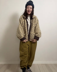 (預購)雙面點點外套/深啡+杏