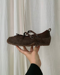 (預購)併布Sporty Mary Jane/啡