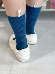 後Tag襪/深藍