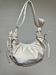 (預購)縮褶微令面手袋/米白