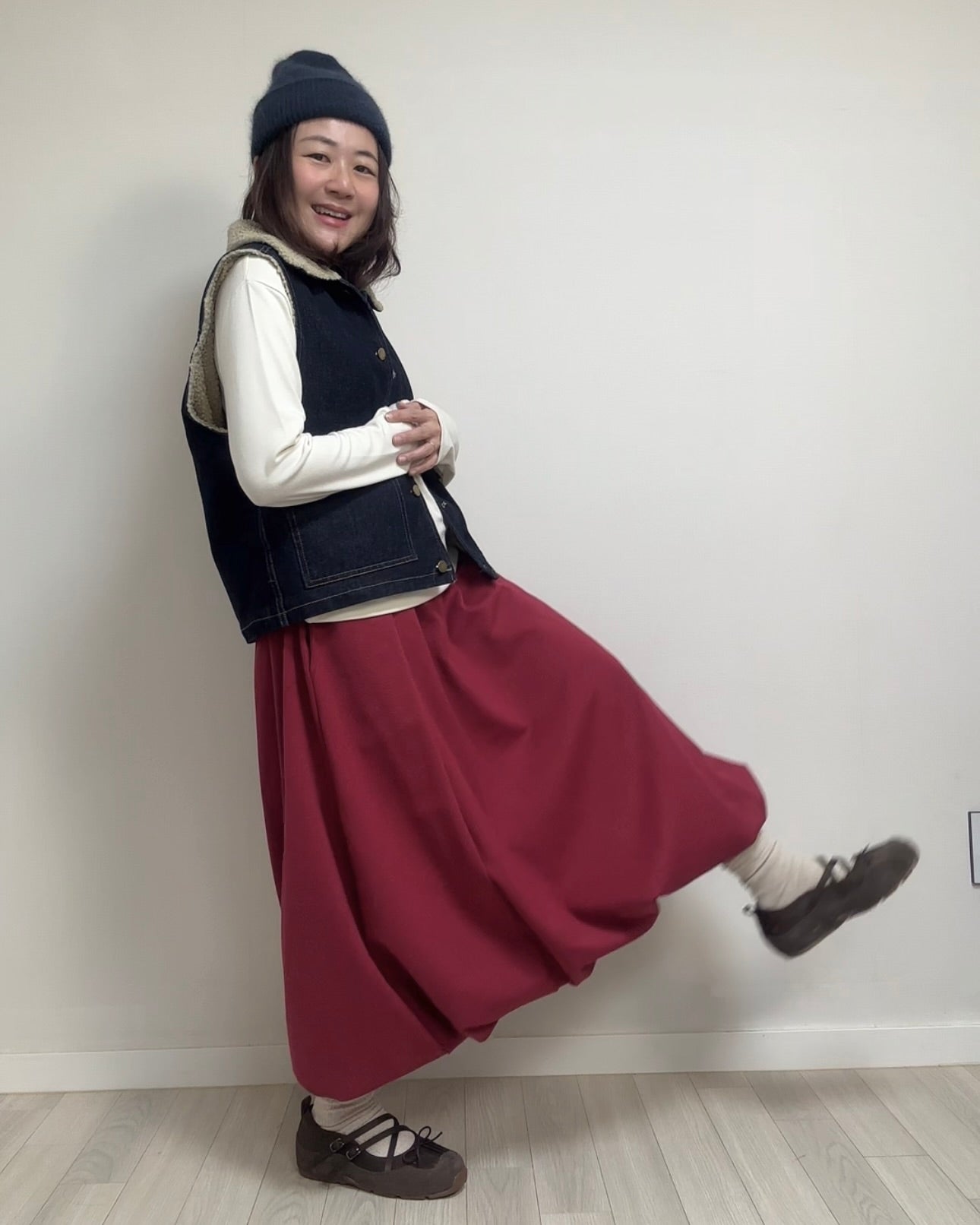 (停產)牛仔羊羔毛背心/深藍