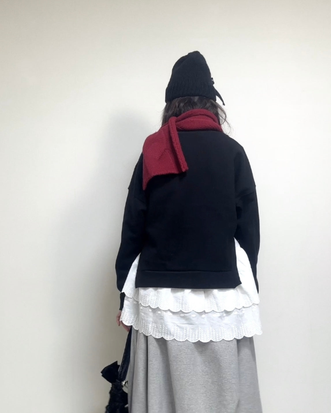 (預購)麻花冷頸巾/暗紅