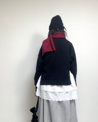 (預購)麻花冷頸巾/暗紅