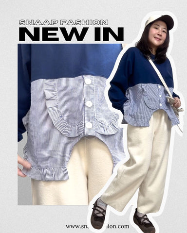 下半Ruffle恤衫衛衣/深藍