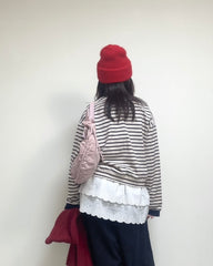 (預購)縮褶微令面手袋/淡粉紅