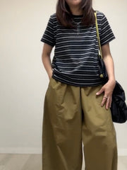 橡根腰Taper褲/啡 (大碼)