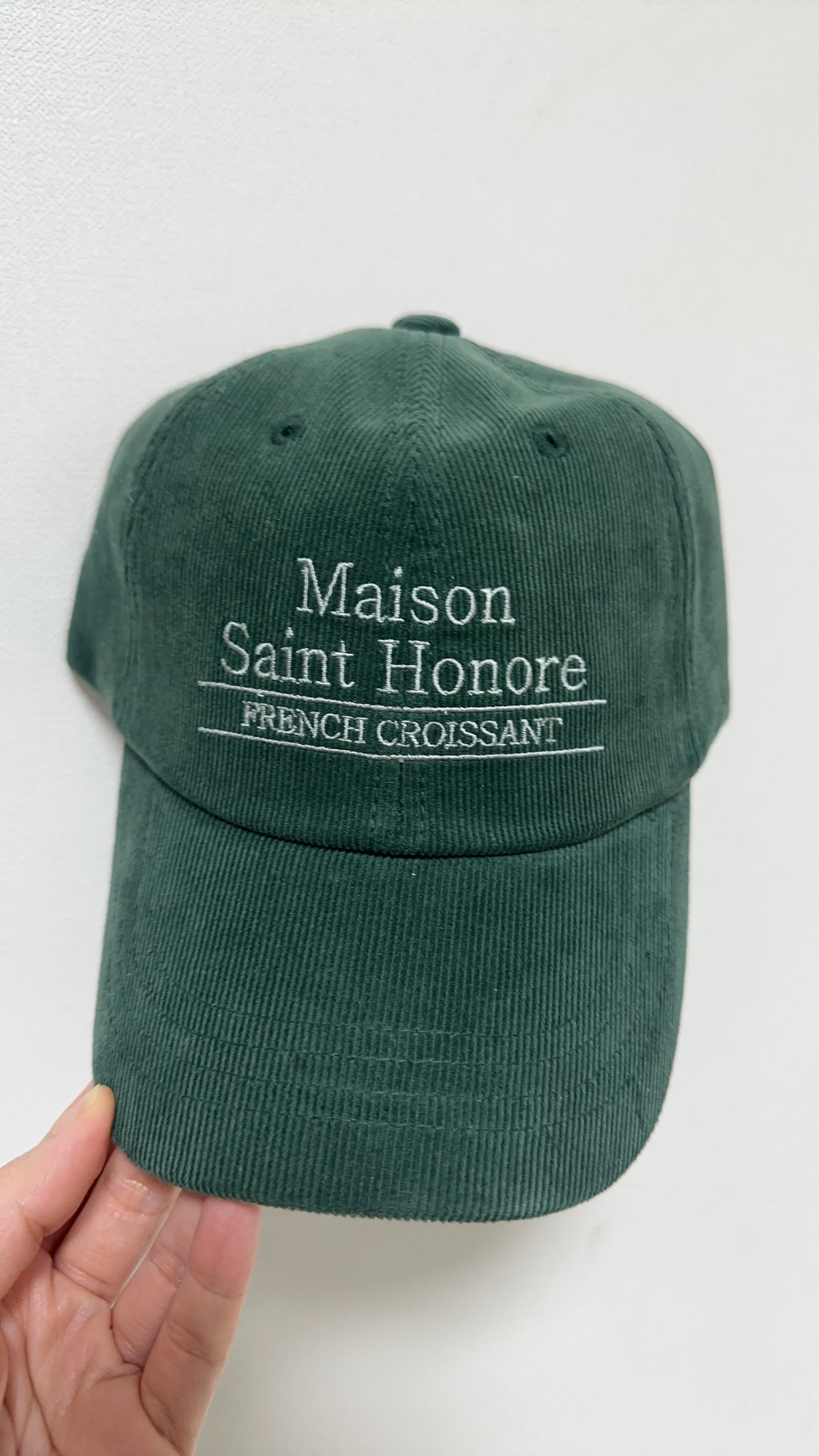 淨色繡字cap帽/綠