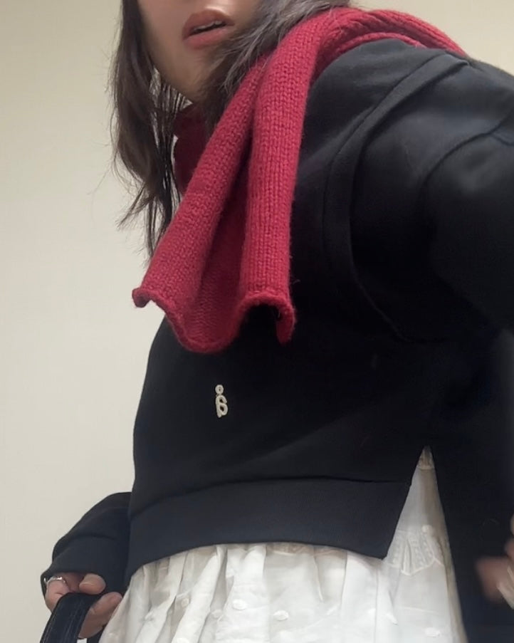 (預購)麻花冷頸巾/暗紅