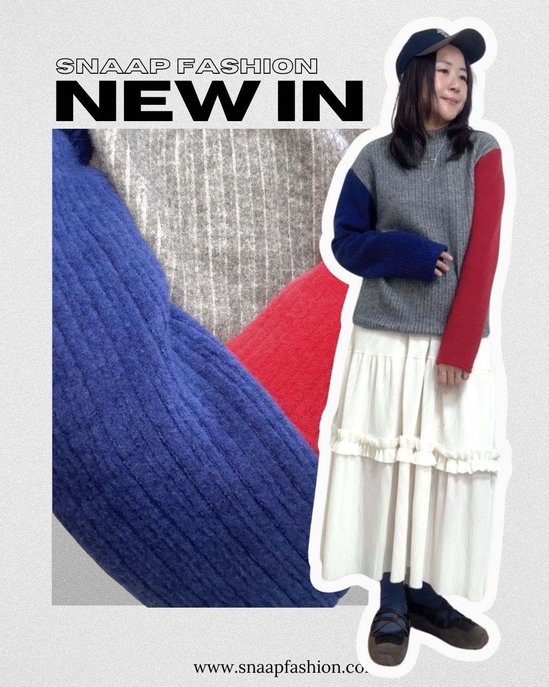 兩袖併色小企領T-shirt/灰