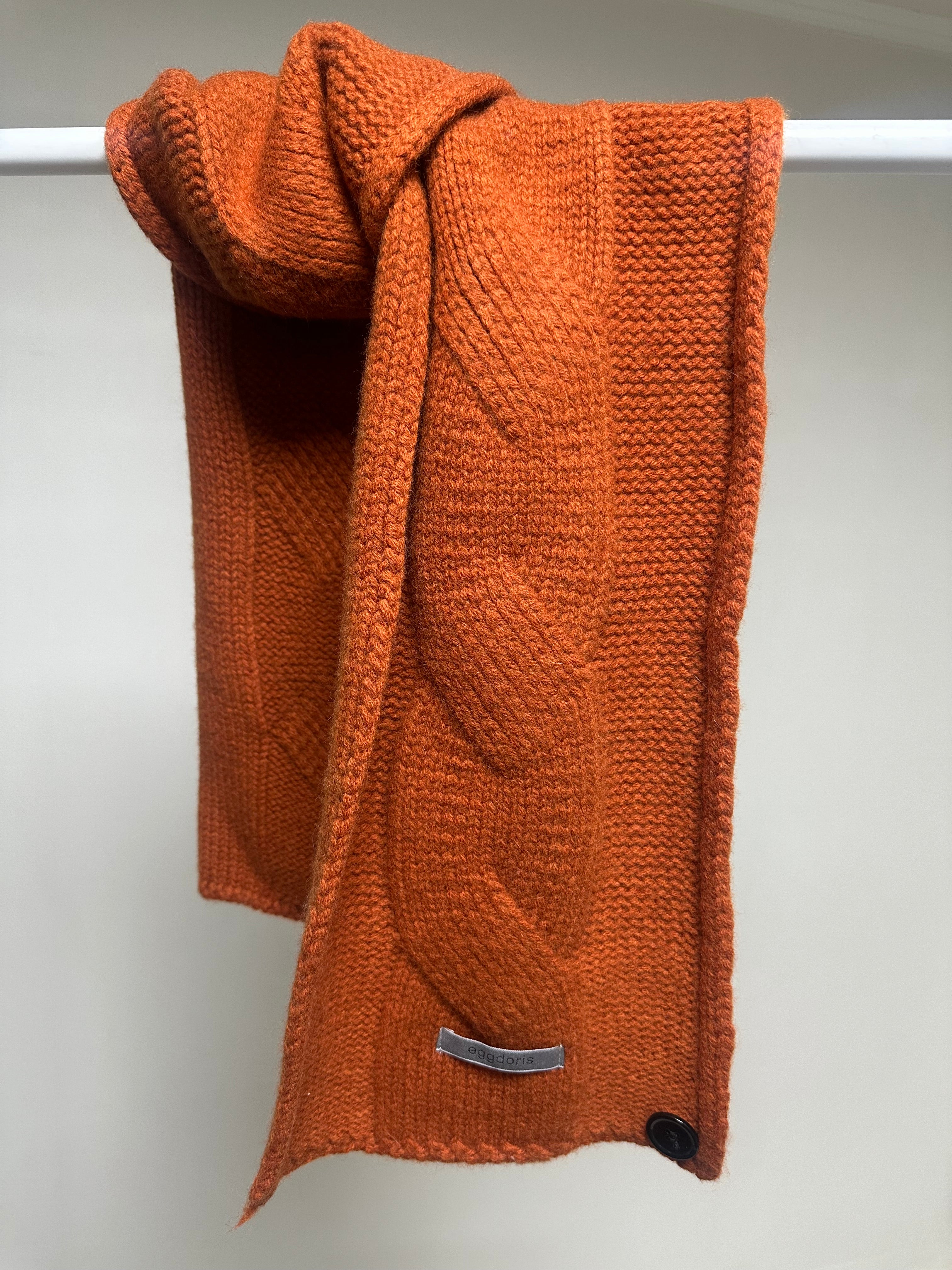 (預購)麻花冷頸巾/暗橙