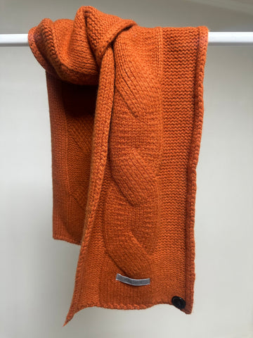 (預購)麻花冷頸巾/暗橙