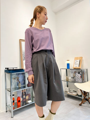 束袖T-shirt/霧紫