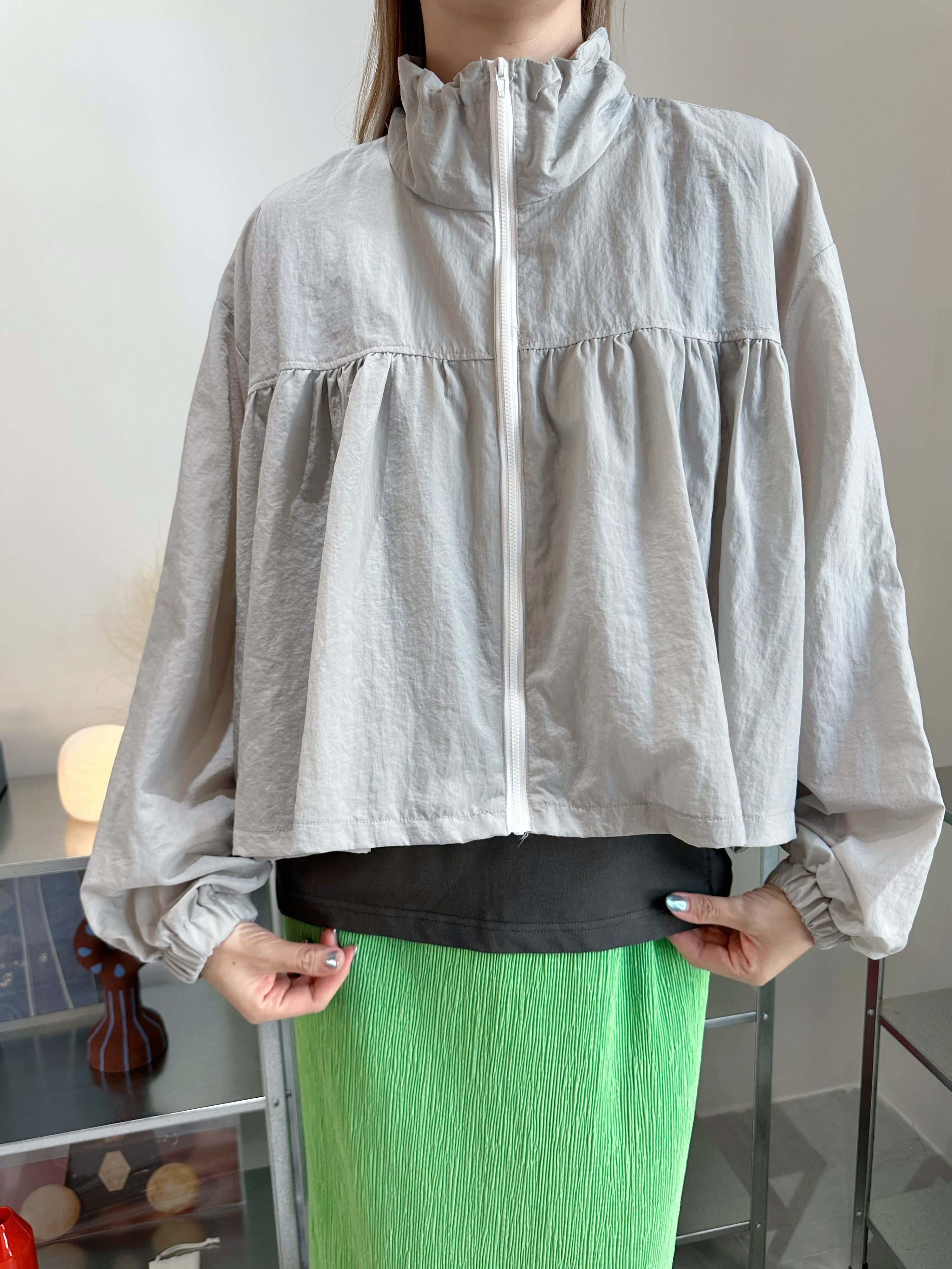 企領傘型風褸/淺灰